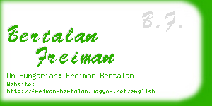bertalan freiman business card